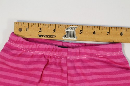 Girls Two Toned Pink Leggings Horizontal Stripes NEW Drawstring Made in USA 4 - Picture 3 of 4