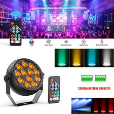 12 LED RGB Stage Lighting PAR Light DMX Beam Party DJ Disco Lights with Battery