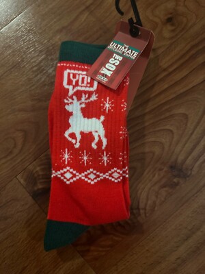 TWO SOX BRAND Adult Size 10-13 Christmas Socks 2 Pair Ultimate Stocking Stuffer