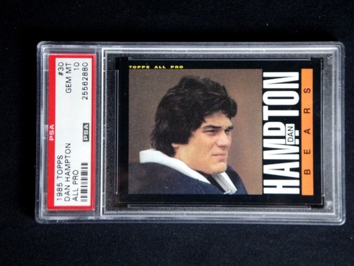 Dan Hampton Chicago Bears 1985 Topps Football Card #30 PSA 10 GEM MINT POP 24