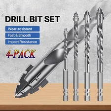 4X Eccentric Drill Bit Set Four-Flute Sawtooth Eccentric Drill Bit High Hardness