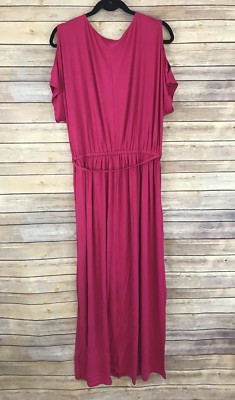 dorothy perkins pink dress Dorothy Perkins Women's Pink Tropical Sleeveless Drawstring Waist Tiered Maxi Dress | Size: 10