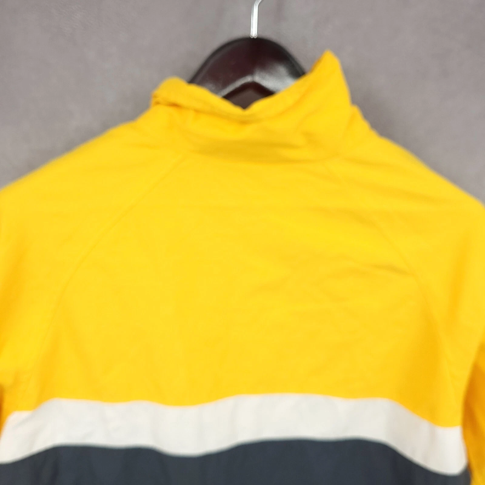 BCG Jacket Mens Medium Yellow Blue Full Zip Waterproof Windbreaker Light Weight - product detail image 7