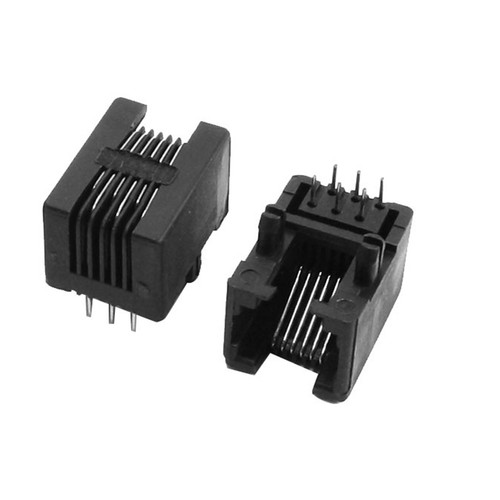RJ11 6P6C 6 Pin Modular Telephone PCB Phone Jack Connector 18mm Length 5 Pcs - Afbeelding 3 van 6