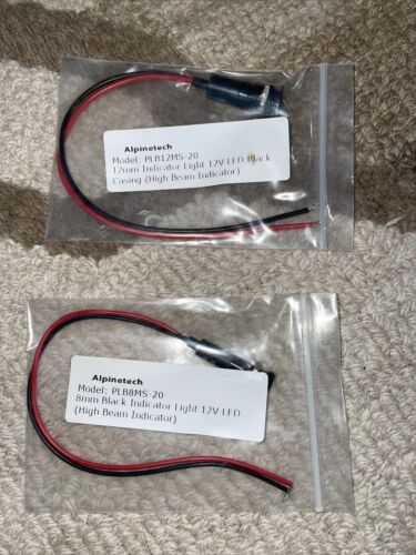 alpinetech plb8ms-20 8mm / 12mm black indicators 12v led. High Beam Indicators