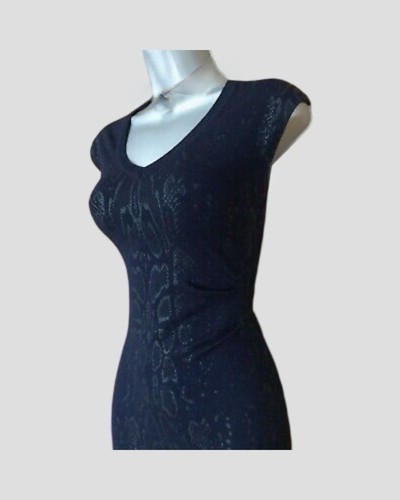 NEW Karen Millen UK 10 EU 38 US 6 DRESS SMART KNIT DARK Navy Snake Print - Picture 3 of 9