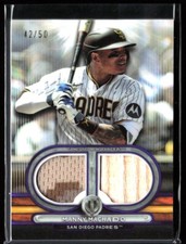 Manny Machado 2024 Topps Tribute #DR-MM Purple /50 SP Game Used Dual Relic Patch