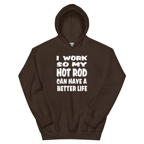 WILL WORK FOR HOT ROD HOODIE SWEATSHIRT by RACE CITY RETRO - Picture 4 of 12