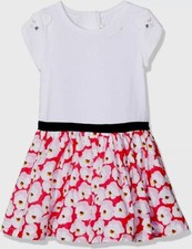 Catimini Girls Neo Urban Cherry Blossoms Kitten Sleeves Dress - 2 - NWT