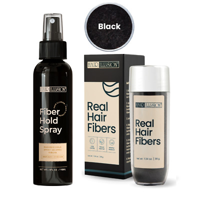 Hair Fibers & Holding Spray For Bald Spot Concealer, Hairline, Beard, Hair Loss