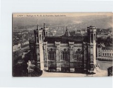 Postcard Basilique de N. D. de Fourvière façade latérale Lyon France