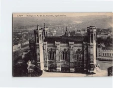 Postcard Basilique de N. D. de Fourvière façade latérale Lyon France