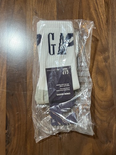 Gap x Palace Kids Crew Socks in Bright White Youth Size M/L Limited Edition NWT - Picture 2 of 3