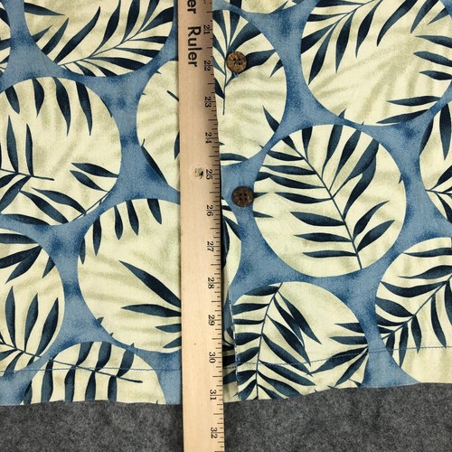 Tommy Bahama Mens SILK Button Up Shirt XL Blue Hawaiian Tropical Short Sleeve - Picture 9 of 10