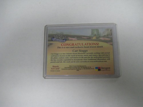 Wizards of Oz Sketch Art Card Cat Staggs - Picture 2 of 2