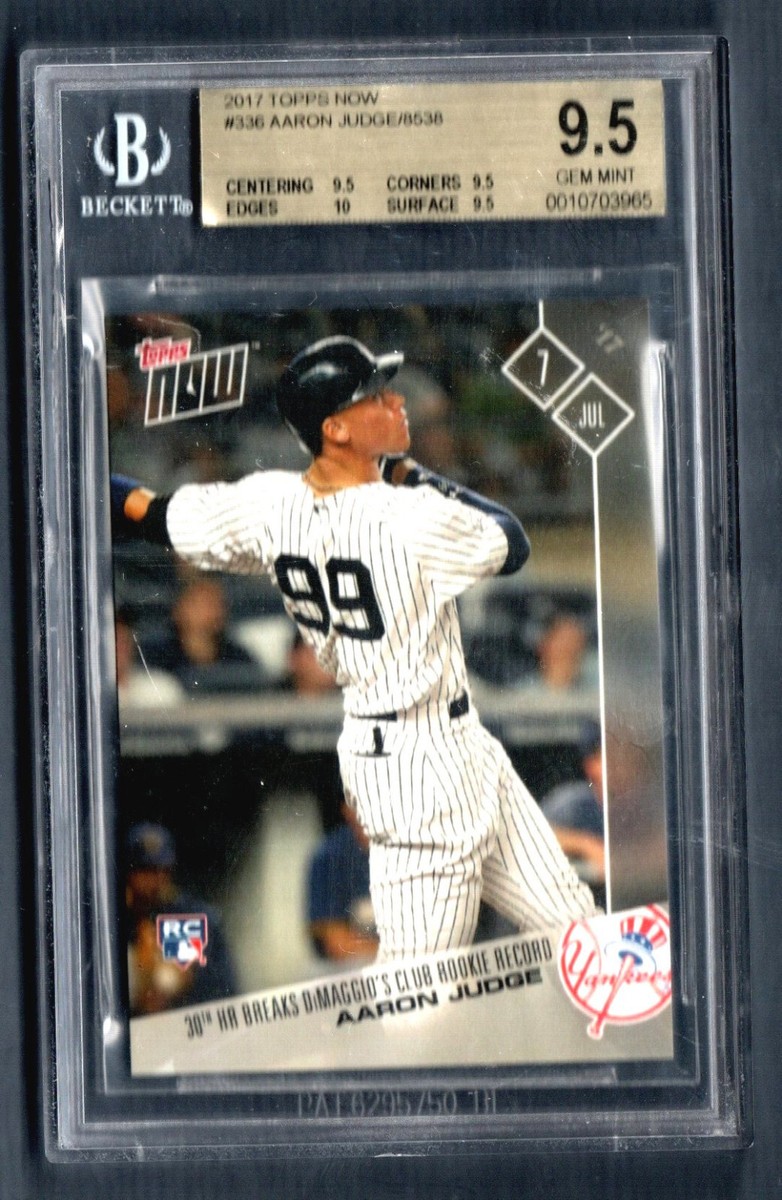Aaron Judge 2017 Topps NOW RC Yankees Card #336 Beckett 9.5 GEM