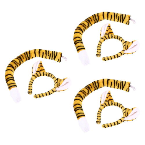 3pcs Kids Tiger Costume Set Tiger Hairband Tiger Costume Accessories - Picture 1 of 12