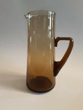 MCM  Boussu Belgium Amber Glass Drink Pitcher