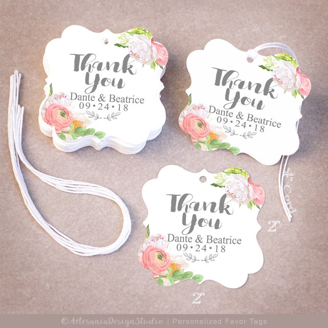 25 Thank Your Personalized Wedding Favor Tags Gift Bridal Shower Fl 25 Thank Your Personalized Wedding Favor Tags Gift Bridal Shower Fl