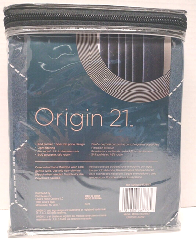 Origin 21 CORBETT Rod Pocket Back Tab Window Panel 50"x84” Navy #3728167- 2 pack - Picture 8 of 9