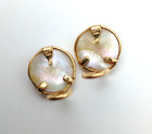 14K Yellow Gold Mabe Pearl Earrings [E328] — photo 7