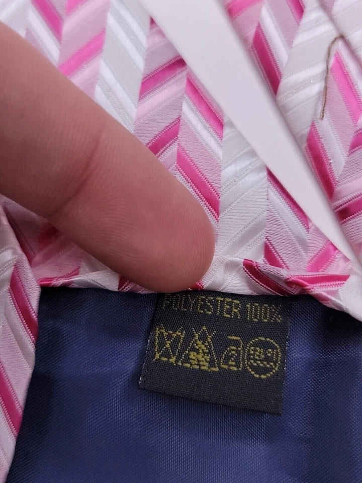 Corbata formal Clericci para hombre 58"Lx58"W rosa/blanco Foto 4 de 4