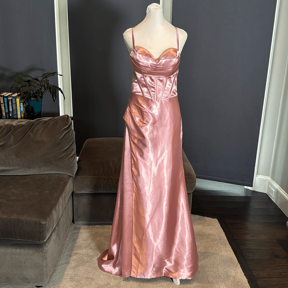 pink criss cross dress Crisscross Halter Sheath Chiffon Bridesmaid Dress with Bow in Candy Pink, Candy Pink / 8