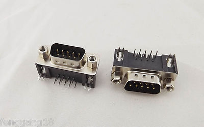 50x D-Sub DB9 9 Pin Male Right Angle RS232 Serial PCB Connector Solder Connector