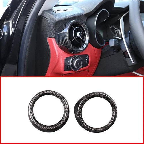 For 2017-2023 Alfa Romeo Stelvio Real Carbon Fiber Full Inner Kit Cover Trim Set - Picture 22 of 30