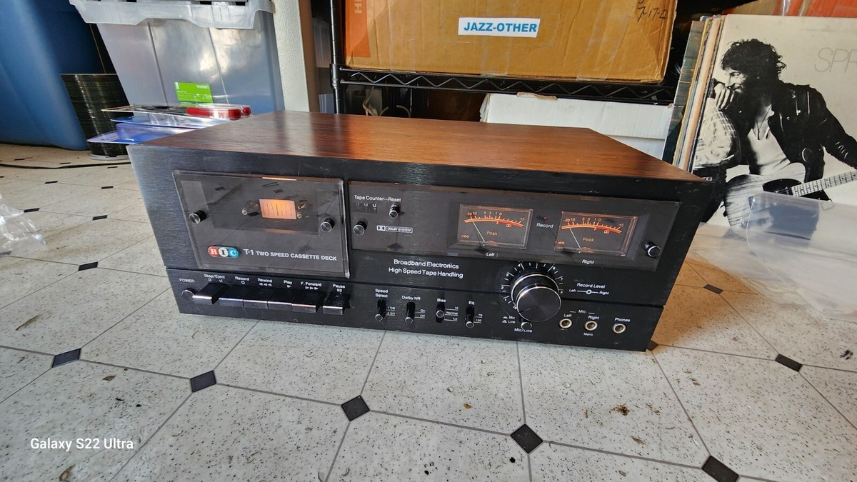 BIC T-1 Two Speed Cassette Deck - New In The Box.Needs New Belts