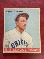 CHARLIE GRIMM 1933 GOUDEY Big League Chewing Gum #51 CHICAGO CUBS GORGEOUS!