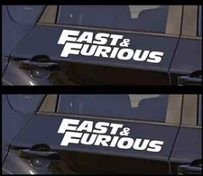 Fast & Furious 4 PACK 7" White Vinyl decals Paul Walker Car Windows Door Bumper