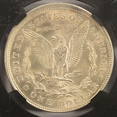 1921 $1 Morgan Dollar Uncentered Broadstruck NGC MS63 - Picture 2 of 4
