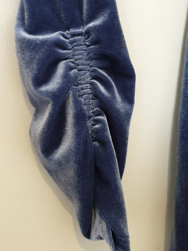 URBAN OUTFITTERS PLAYSUIT Ladies Large Blue VELVET Shorts Ruched Wrap Top BNWT - Picture 3 of 14