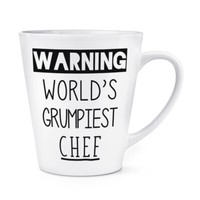 Warnung World's Grumpiest Chef 341Ml Latte Becher Tasse Toll Best Cook Nahrung