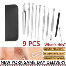 Acne Needle Blackhead Remover Pimple Blemish Comedone Extractor Tweezer Tool Kit