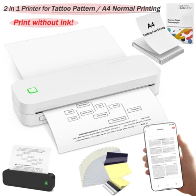 Thermal Bluetooth Printer Portable Wireless A4 / A5 Tattoo Stencil Printers Lot - Image 1 of 4
