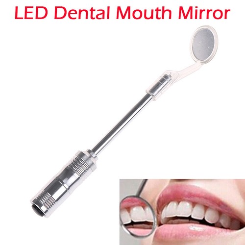 1pc Dentist Dental Bright Durable Dental Mouth Mirror with LED Light Hot - Afbeelding 1 van 9