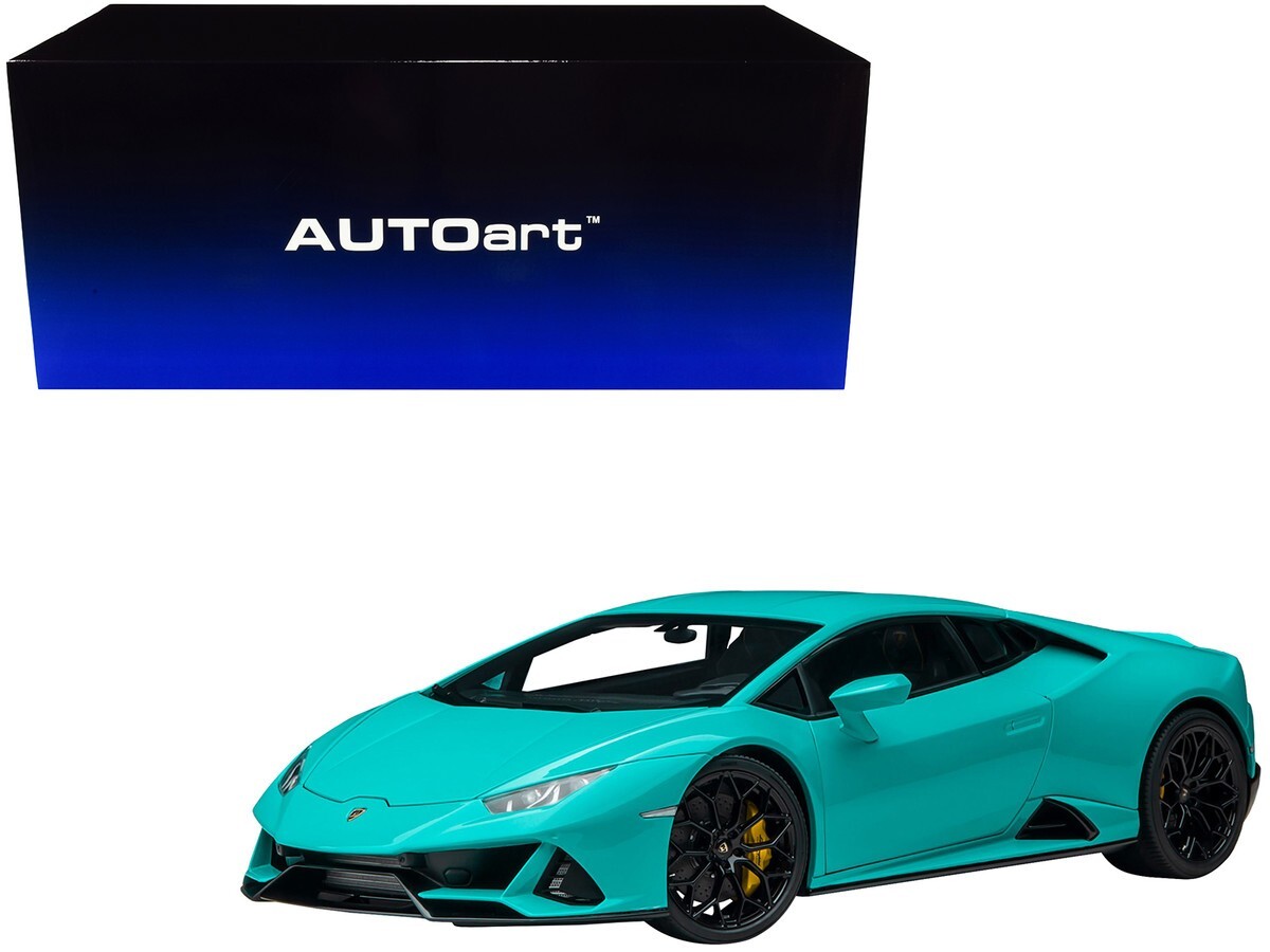 1/18 Lamborghini Huracan Evo Blu Glauco Blue Model Car By