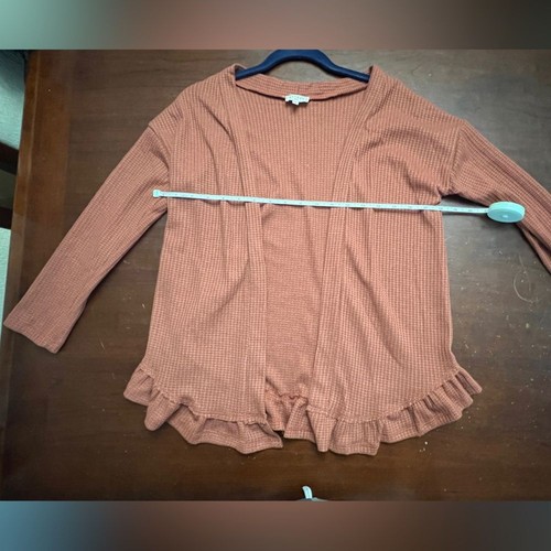 Hayden's girls size large ruffled cardigan autumn color girly preppy