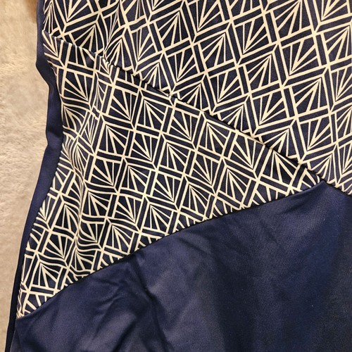 Land's End One Piece Womens 14DD Blue geometric compression tummy panel Cruise P - Picture 5 of 7
