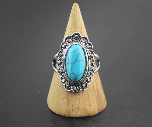 Wholesale Lots 60pcs Silver P Mixed Big Natural Stone Fashion Unisex Rings - Picture 16 of 24