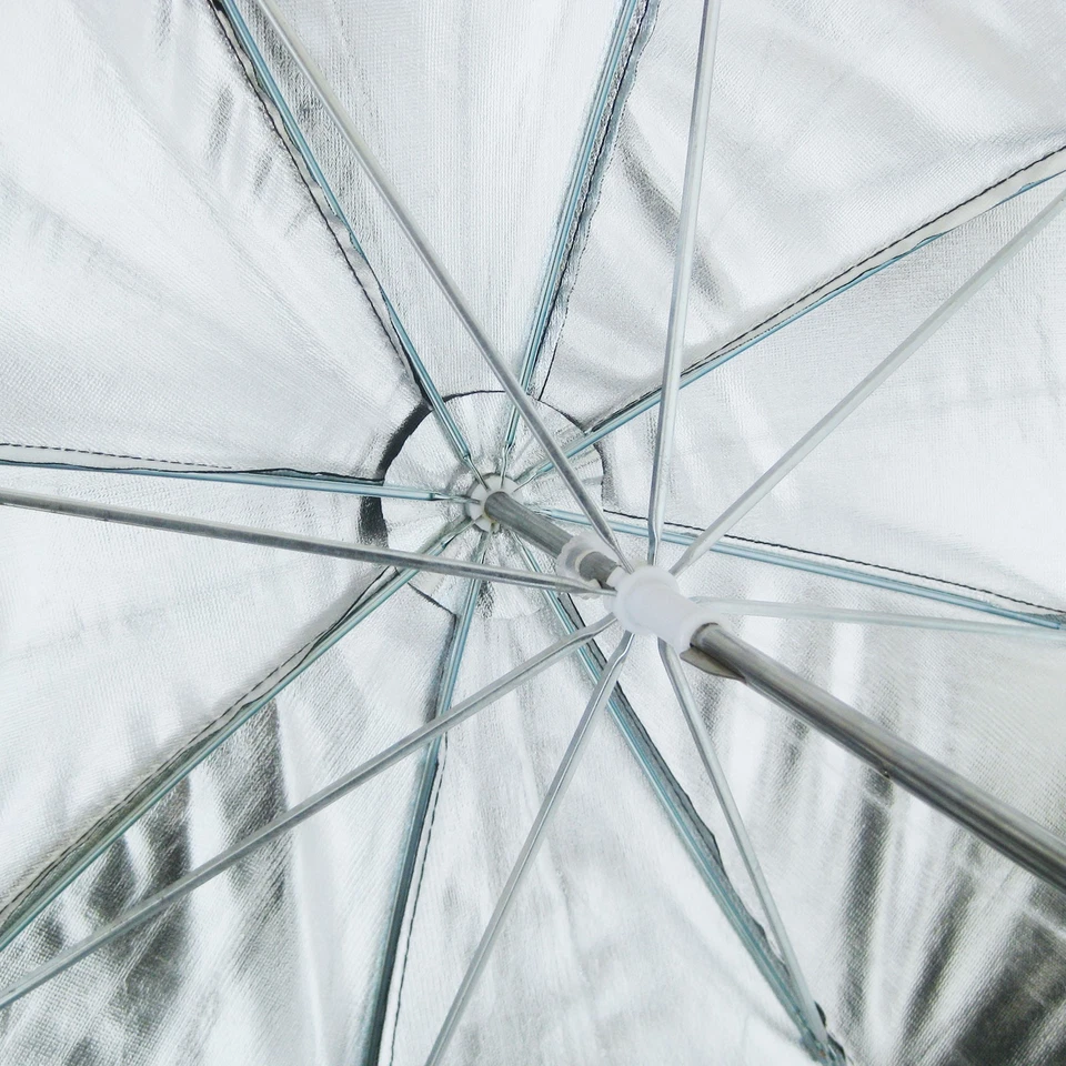 《US SELLER》80cm 32inch Studio Photography Flash Silver/Black Reflective Umbrella - Image 4 of 4