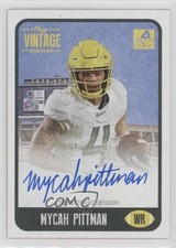 2021 Onyx Vintage College Auto Blue Ink /400 Mycah Pittman #CAMP Auto 01pp