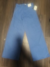 Universal Thread Women's High Rise Sailor Wide Leg Ankle Jeans in Blue Size 4