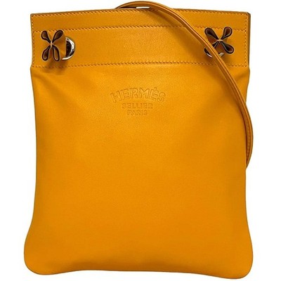 Pre-owned Hermès Aline Shoulder Bag in Yellow Leather Swift with D Stamp.