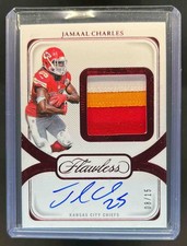2023-24 Flawless Jamaal Charles Distinguished Patch Auto Ruby #8/15