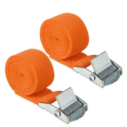 Blackspur Heavy Duty 2pc Adjustable Orange Strap With Metal Buckle 25mm x 2m - Picture 8 of 8