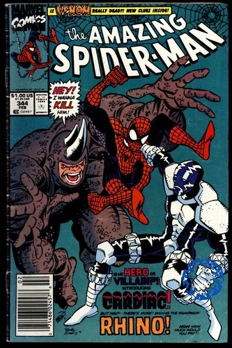 Amazing Spider-Man #344 Marvel 1991 (VG+) 1st Kletus Cadasy! NEWSSTAND L@@K!