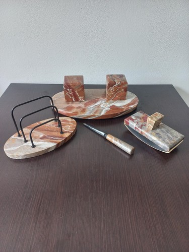 SET SCRIVANIA MARMO ROSSO